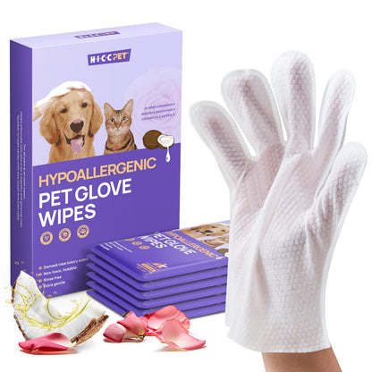 Pet Grooming Glove Wipes for Cleaning & Freshening