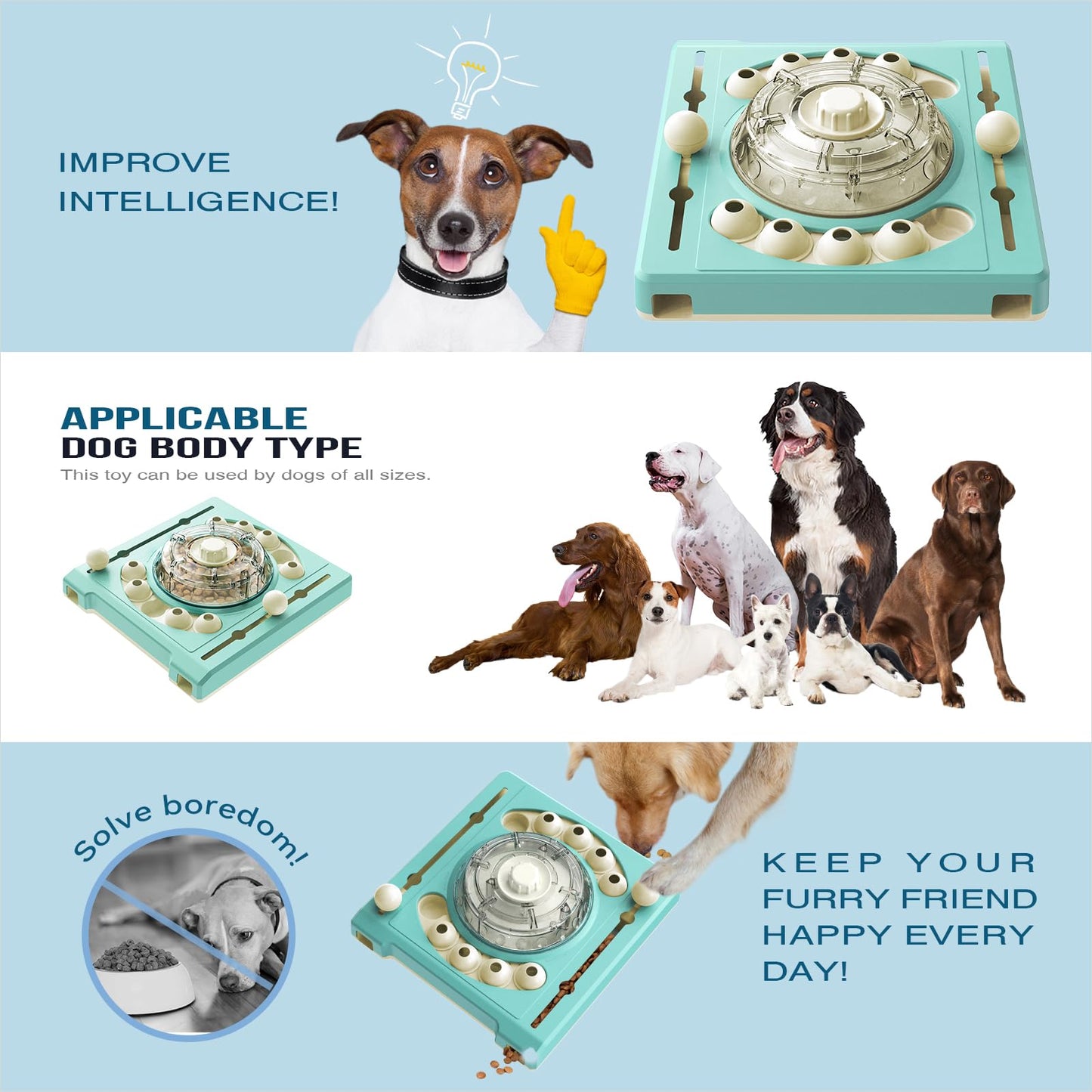 Two Level Rolling Dog Puzzle Feeder Toy