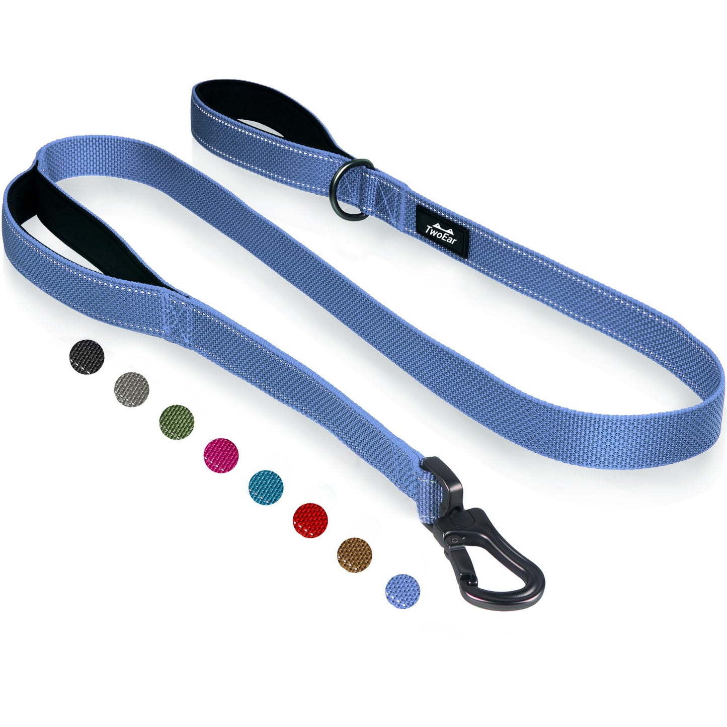 Reflective Dual Handle Dog Leash for Walking Control