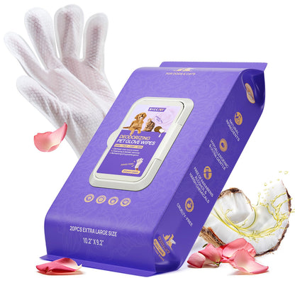 Pet Grooming Glove Wipes for Cleaning & Freshening
