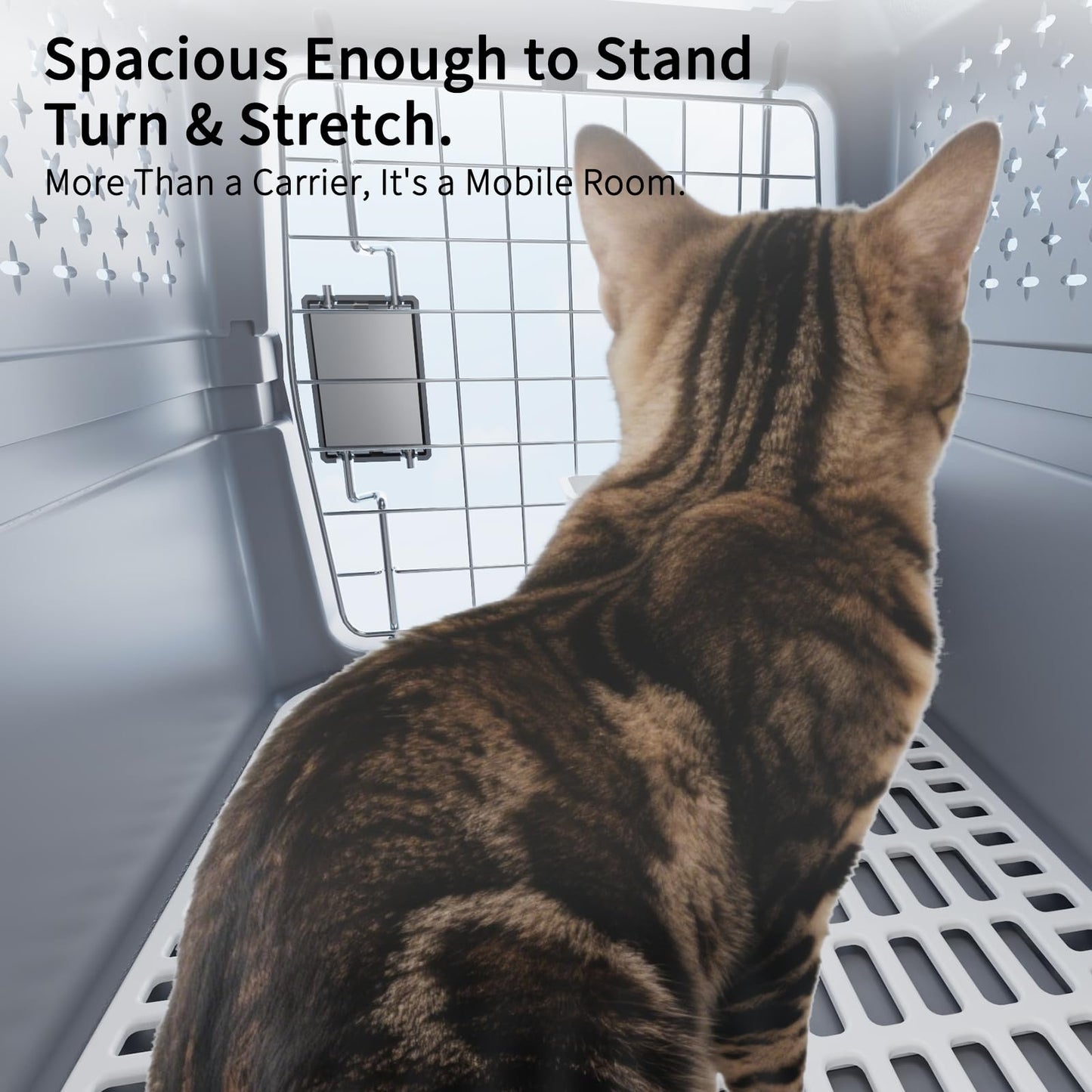 Rolling Hard Sided Pet Carrier with Wheels for Dogs & Cats