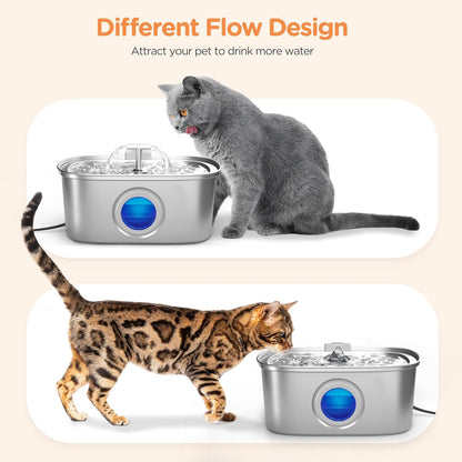 Rellaty Cat Water Fountain Stainless Steel