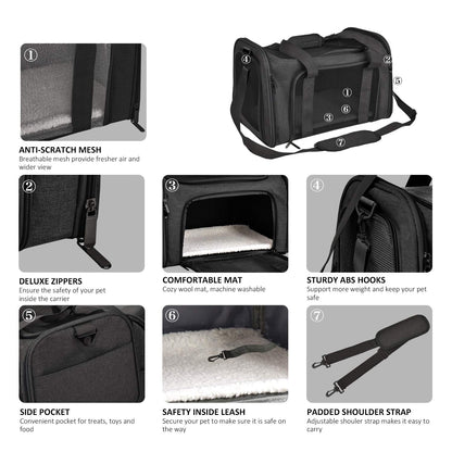 Soft Sided Pet Carrier for Cats & Small Dogs