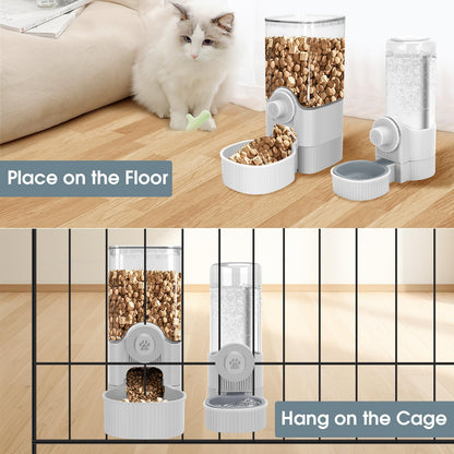 Hanging Gravity Feeder & Waterer Set for Small Pets
