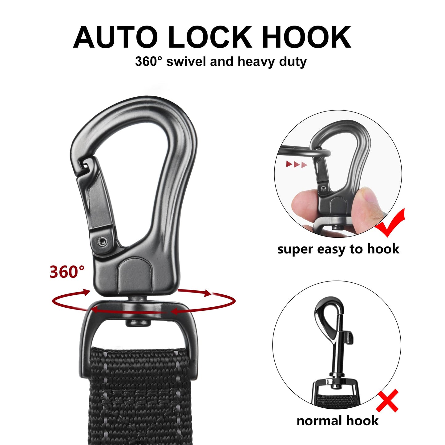 Reflective Dual Handle Dog Leash for Walking Control