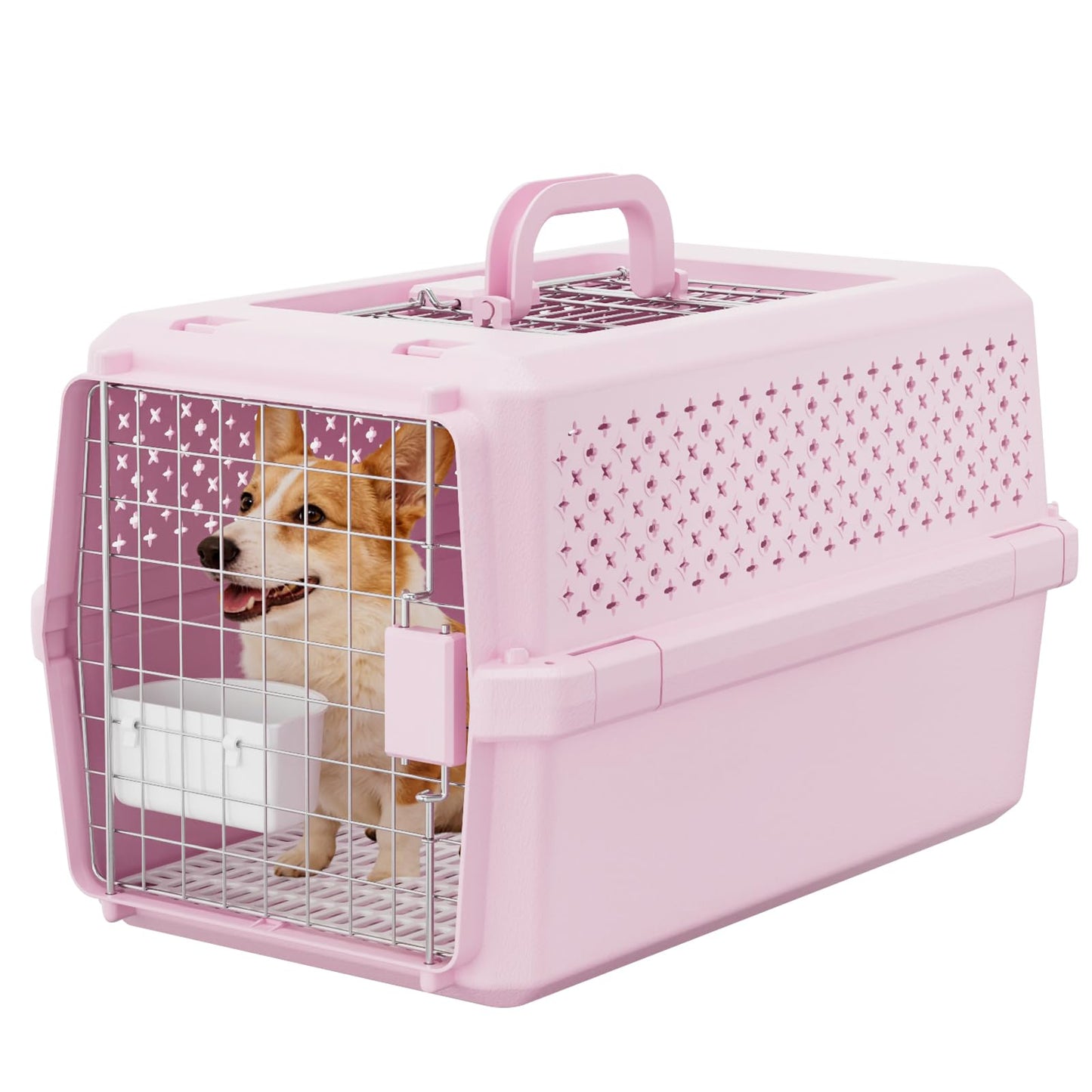 Rolling Hard Sided Pet Carrier with Wheels for Dogs & Cats