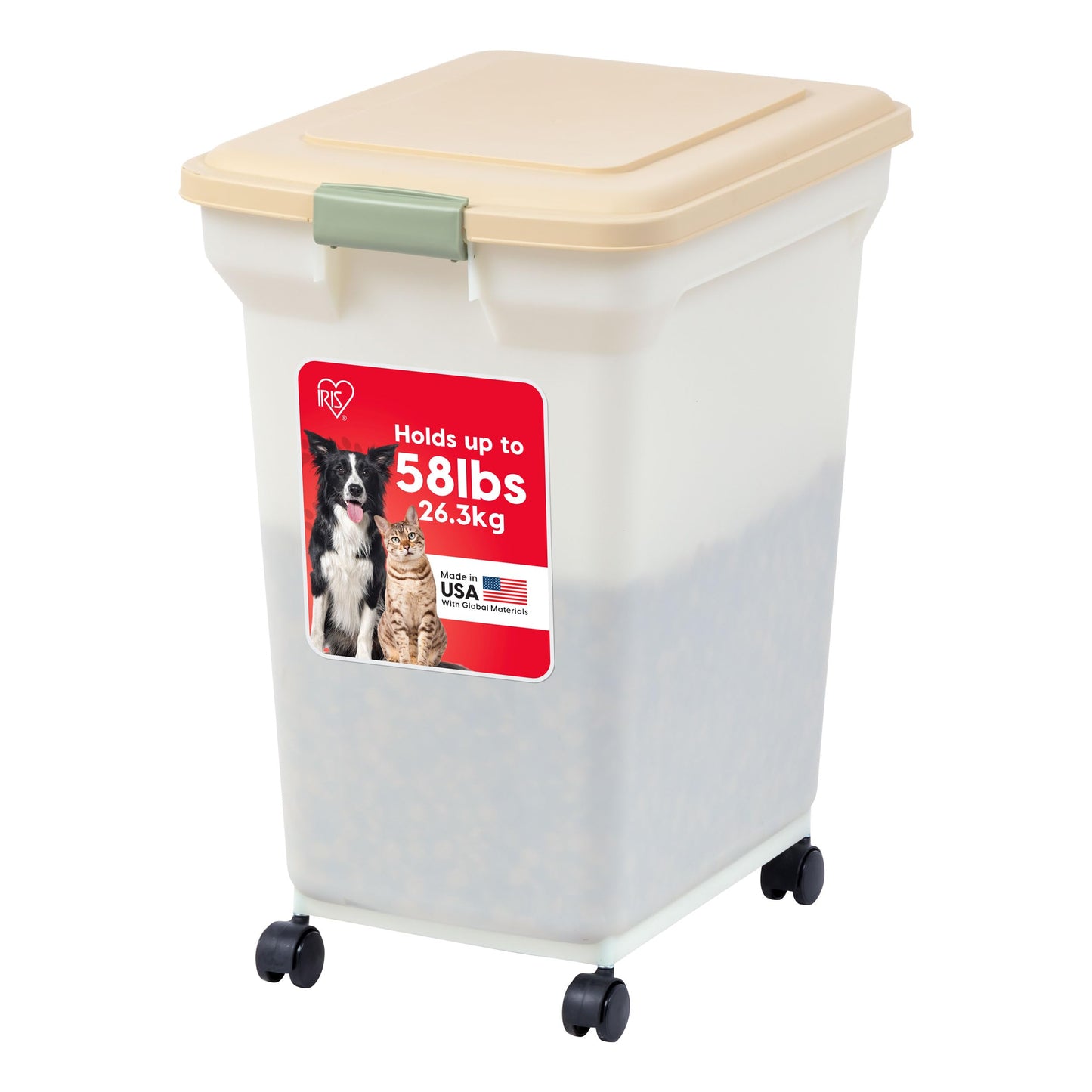 Airtight Pet Food Storage Container with Wheels