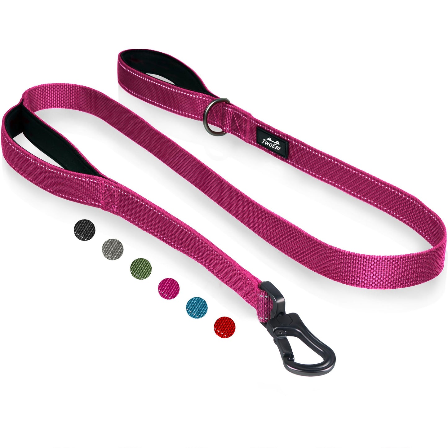 Reflective Dual Handle Dog Leash for Walking Control