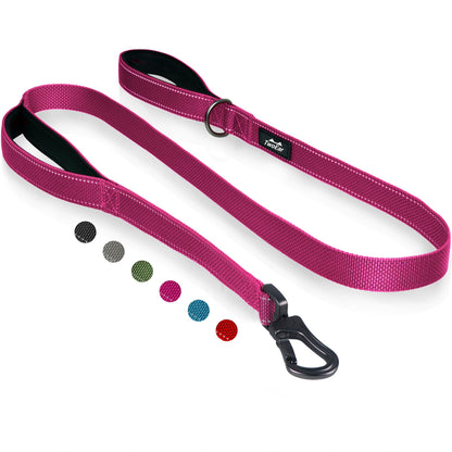Reflective Dual Handle Dog Leash for Walking Control
