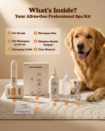 Steam Pet Brush for Shedding and Grooming