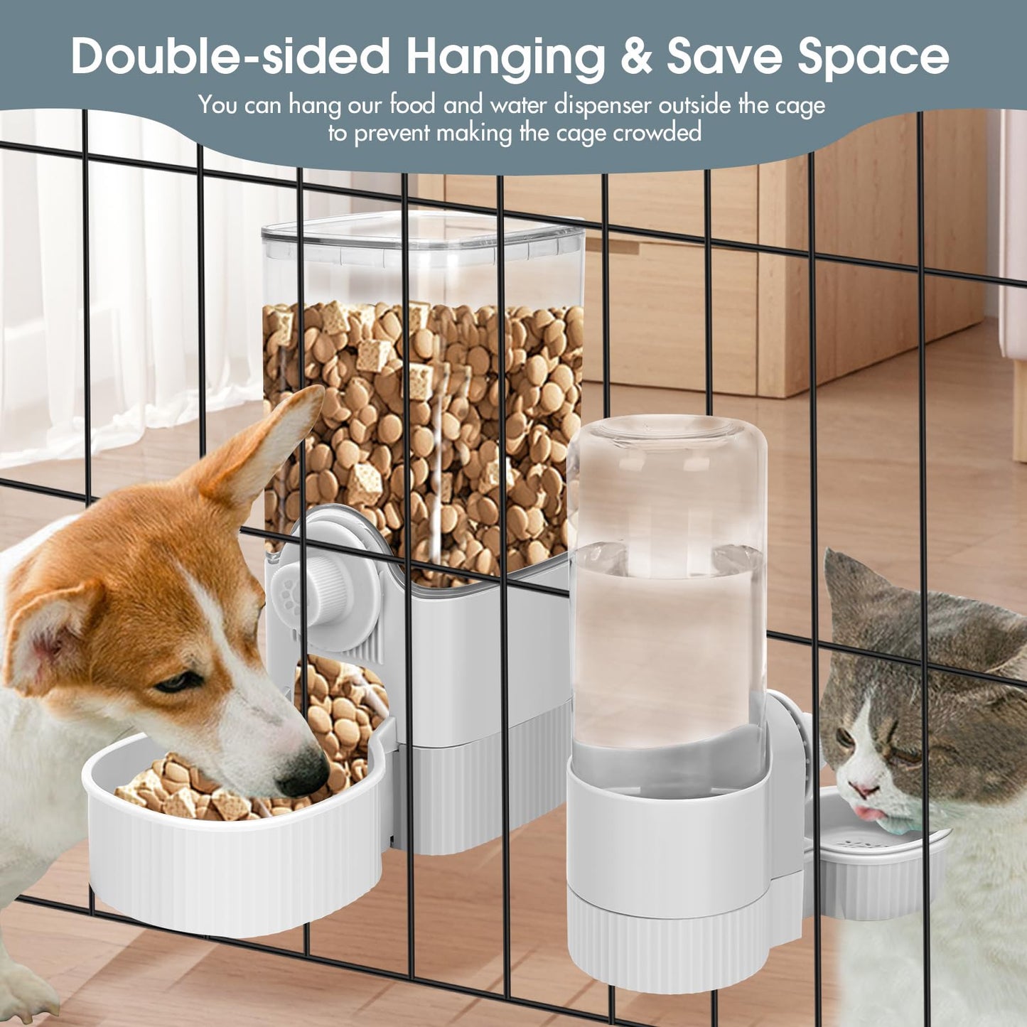 Hanging Gravity Feeder & Waterer Set for Small Pets