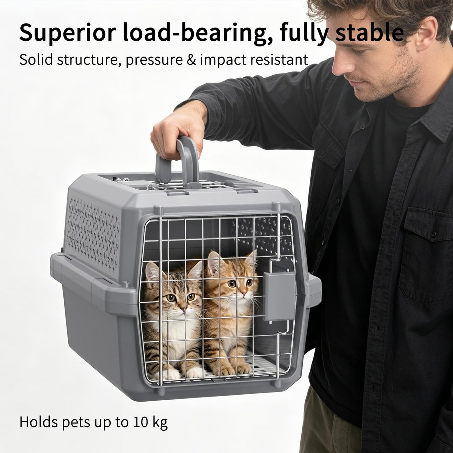 Rolling Hard Sided Pet Carrier with Wheels for Dogs & Cats