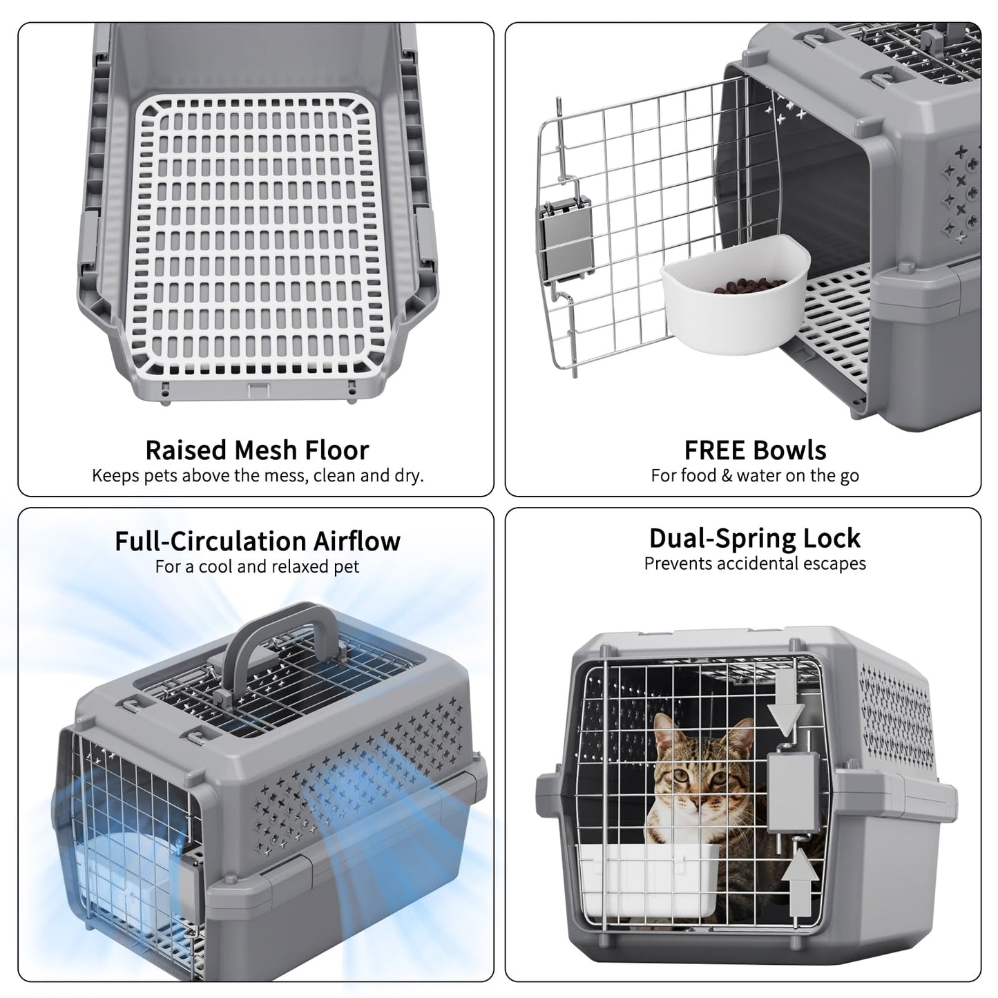 Rolling Hard Sided Pet Carrier with Wheels for Dogs & Cats