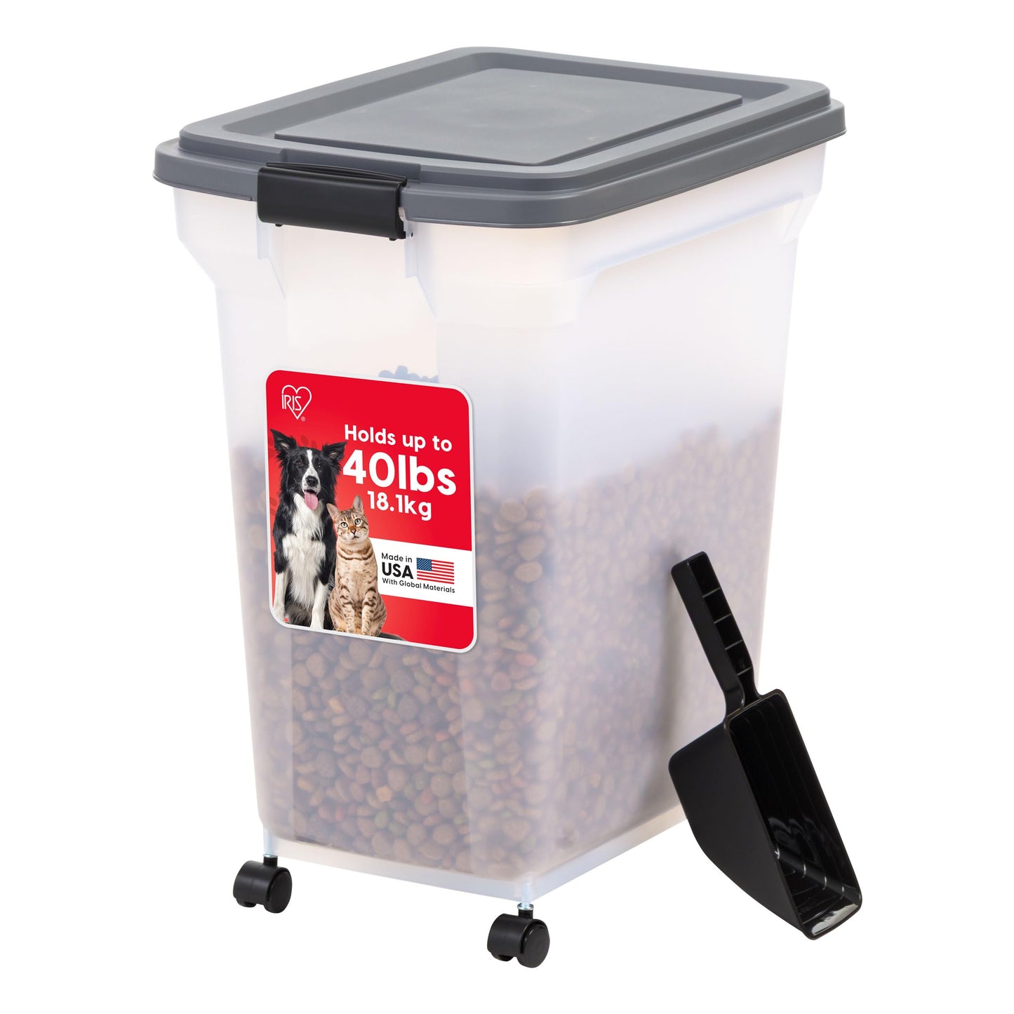 Airtight Pet Food Storage Container with Wheels