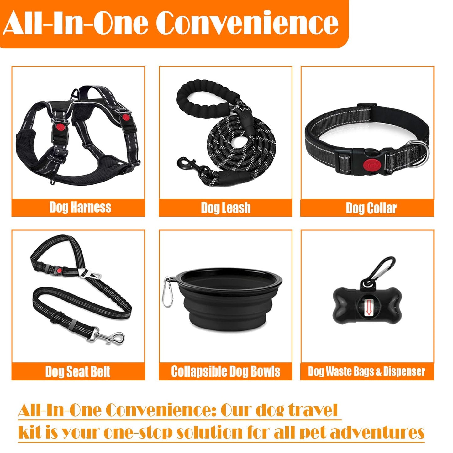 No Pull Dog Harness Set with Leash and Collar