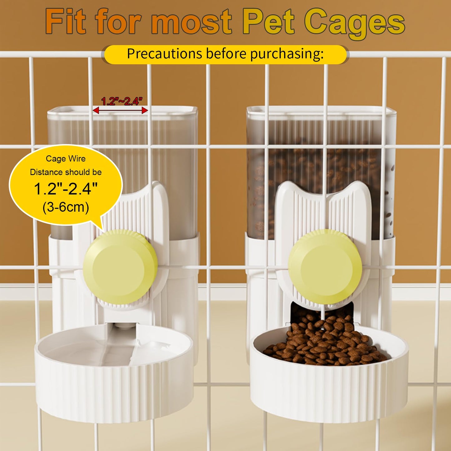 Rabbit Gravity Feeder & Water Dispenser Set for Small Pets