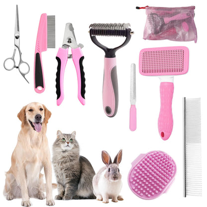 Dog Grooming Brush Kit for Healthy Coats