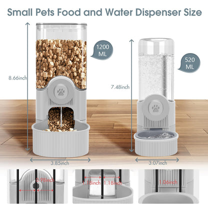 Hanging Gravity Feeder & Waterer Set for Small Pets