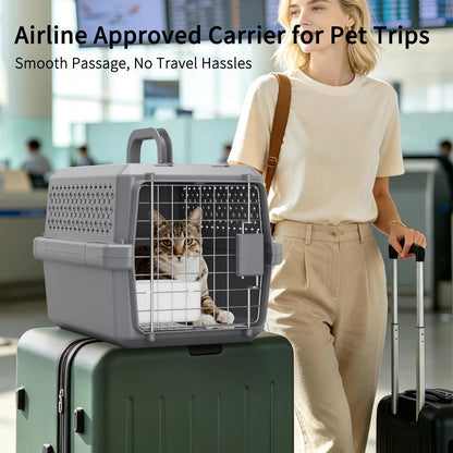 Rolling Hard Sided Pet Carrier with Wheels for Dogs & Cats