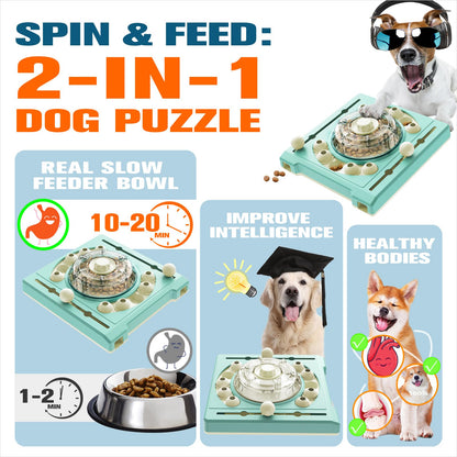 Two Level Rolling Dog Puzzle Feeder Toy