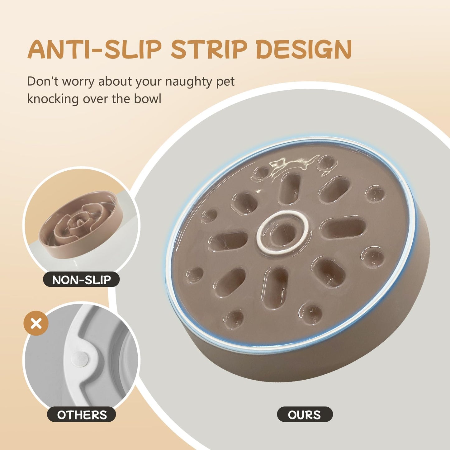 Ceramic Slow Feeder Bowl for Dogs & Cats