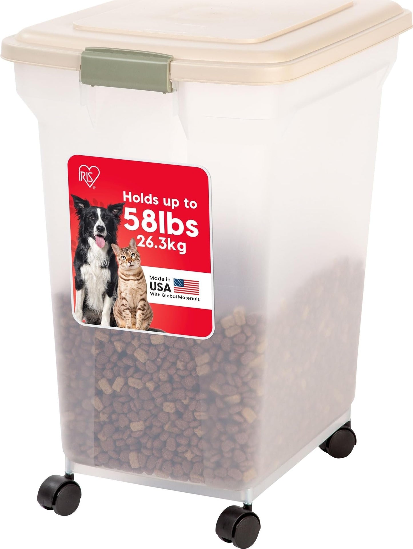 Airtight Pet Food Storage Container with Wheels
