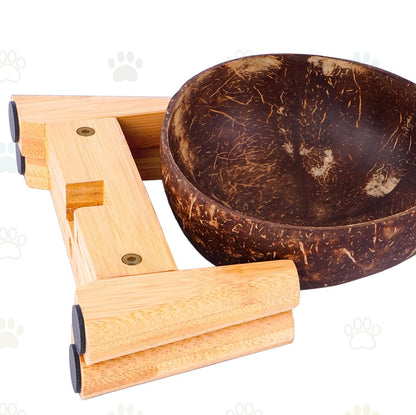 Raised Bamboo Dog Bowl Set for Elevated Feeding