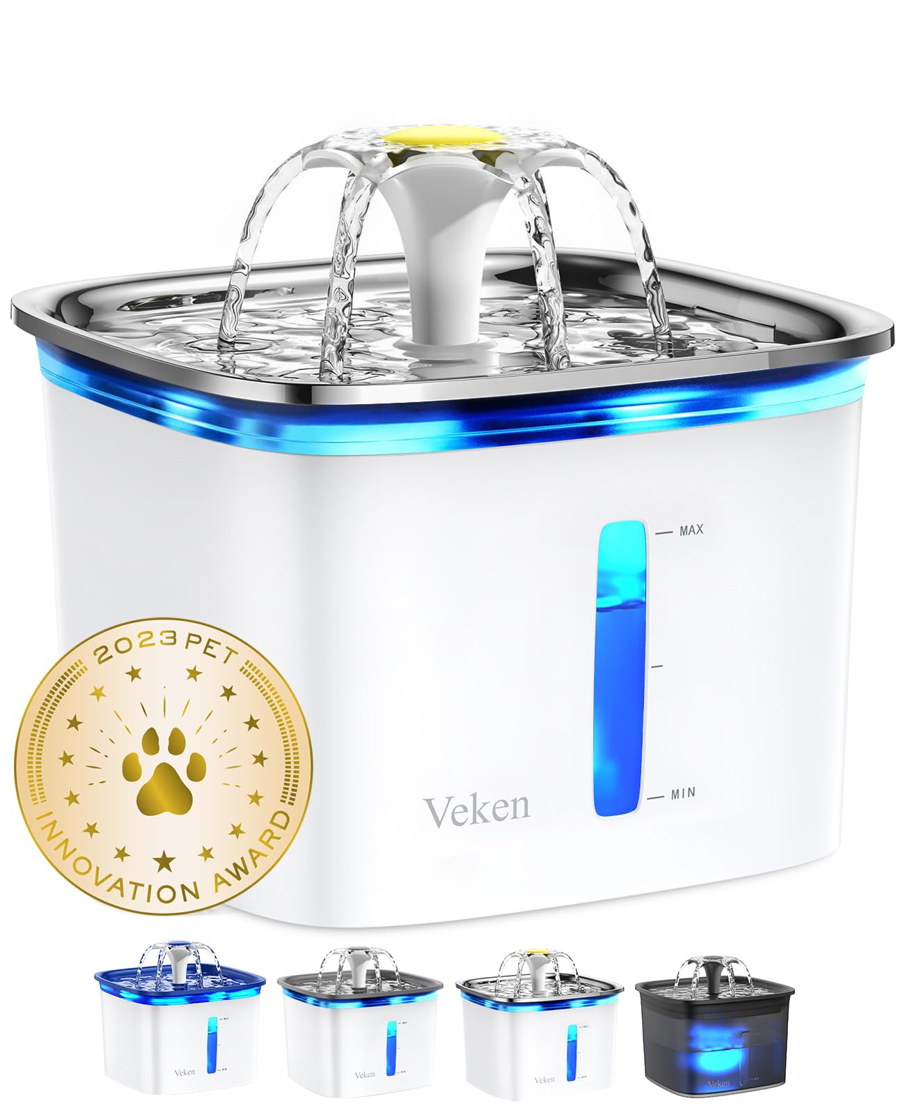 Veken Innovation Award Winner 95oz/2.8L Pet Fountain