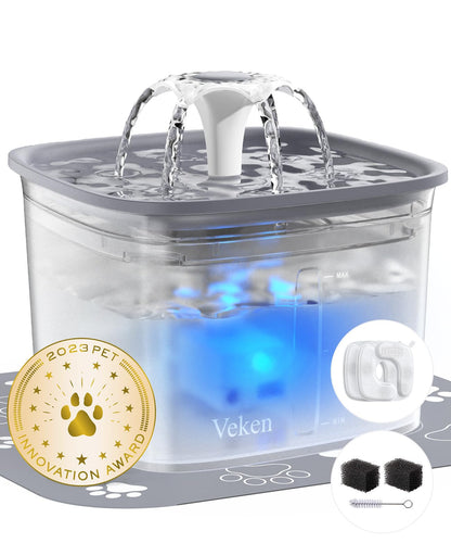 Veken Innovation Award Winner 95oz/2.8L Pet Fountain