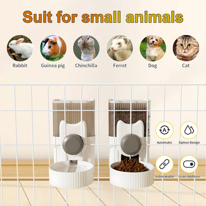 Rabbit Gravity Feeder & Water Dispenser Set for Small Pets