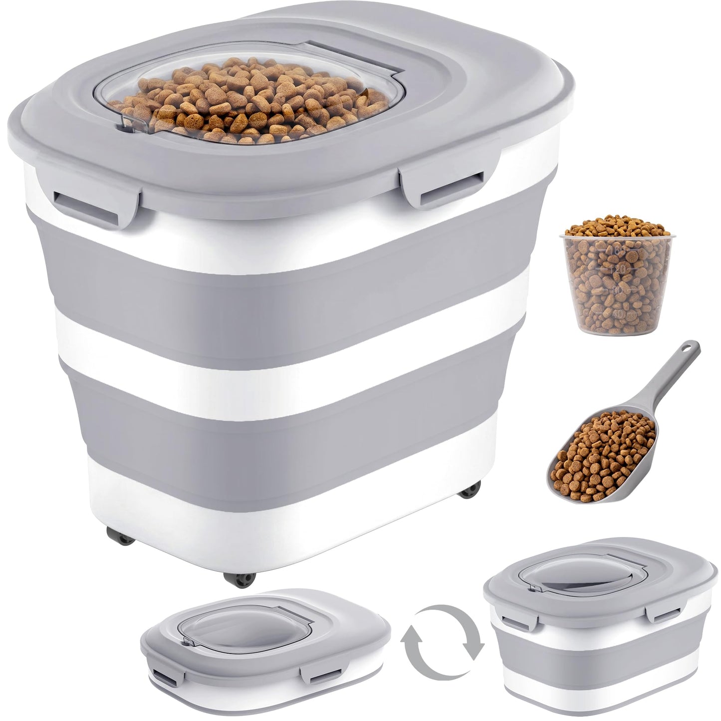 Wheeled Pet Food Storage Container for Dogs & Cats