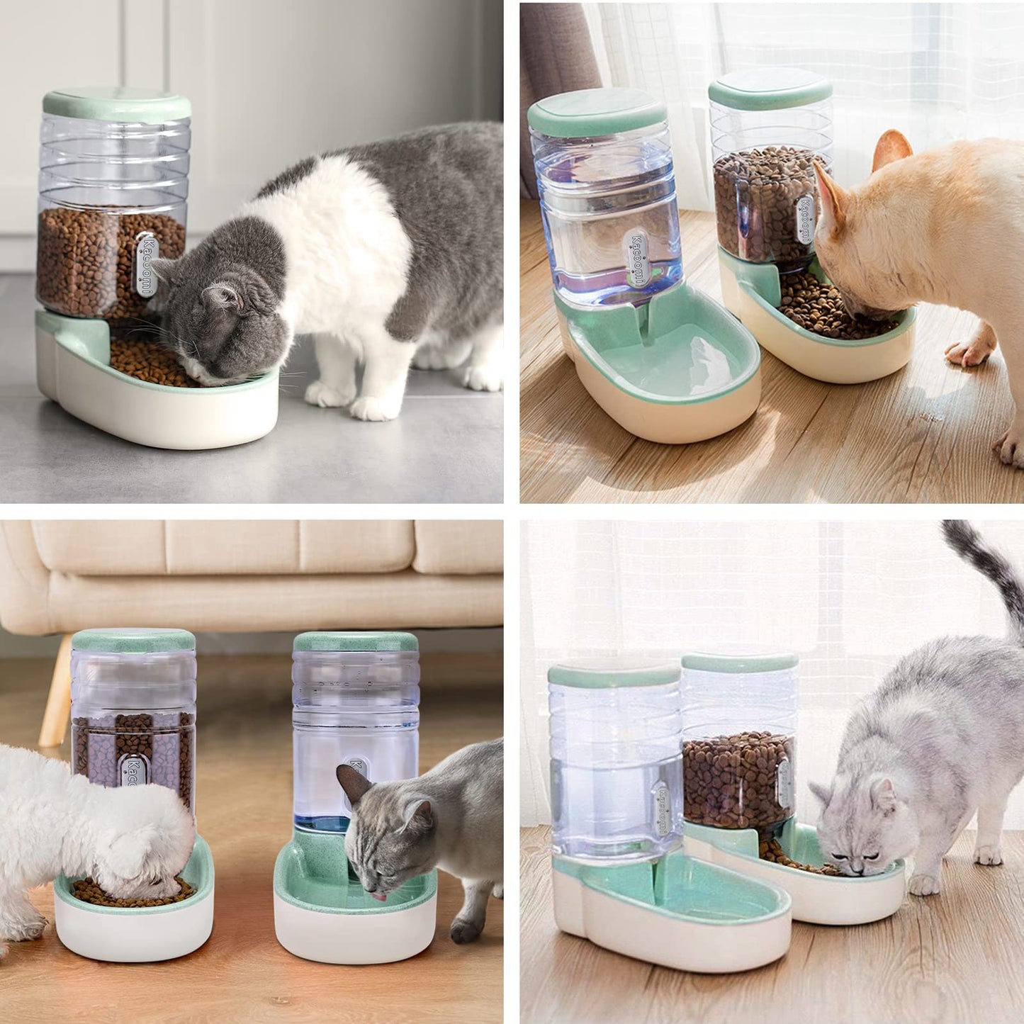 Gravity Pet Feeder & Water Dispenser Set for Dogs & Cats