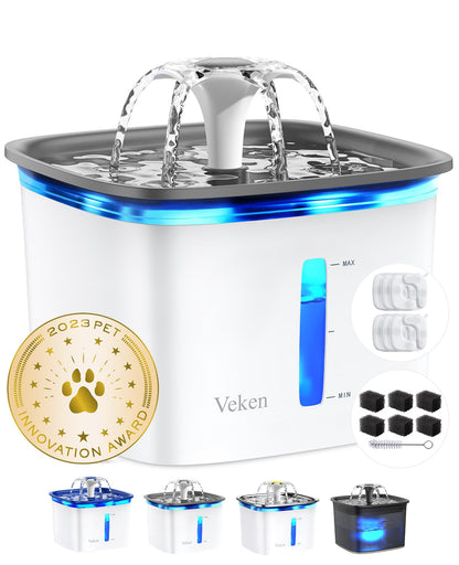 Veken Innovation Award Winner 95oz/2.8L Pet Fountain