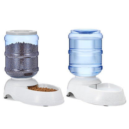 Gravity Pet Food Feeder & Water Dispenser Station Set