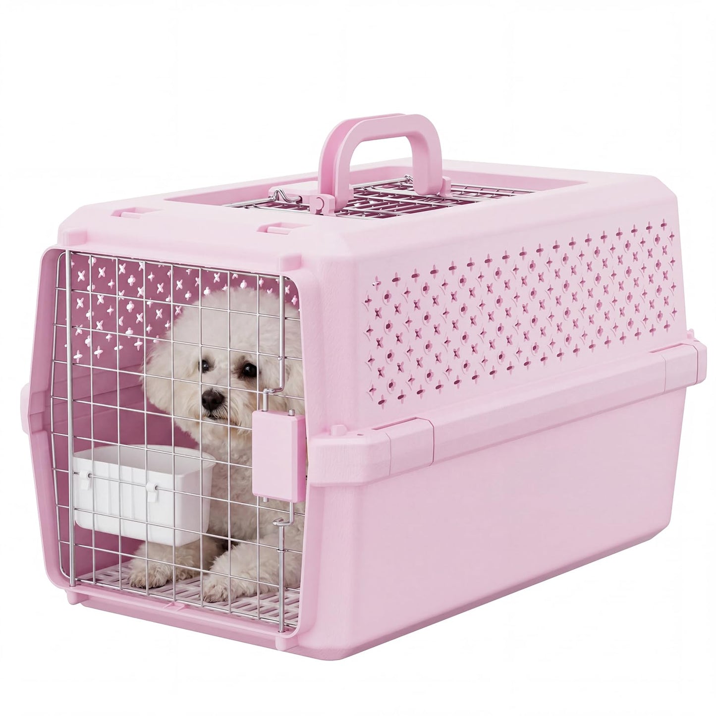 Rolling Hard Sided Pet Carrier with Wheels for Dogs & Cats