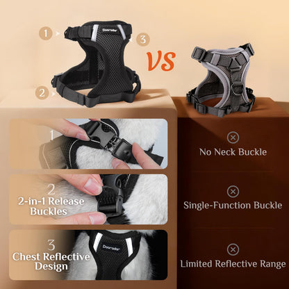 Cat Harness and Leash Set with Quick Release