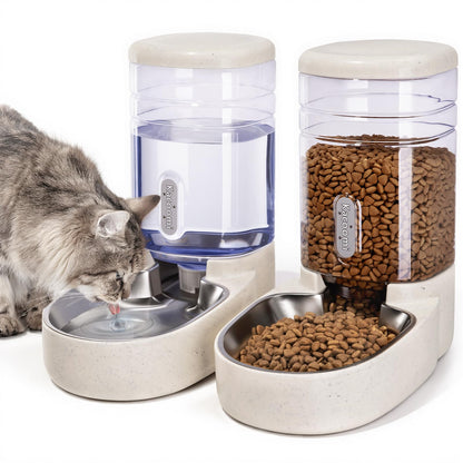 Gravity Pet Feeder & Water Dispenser Set for Dogs & Cats
