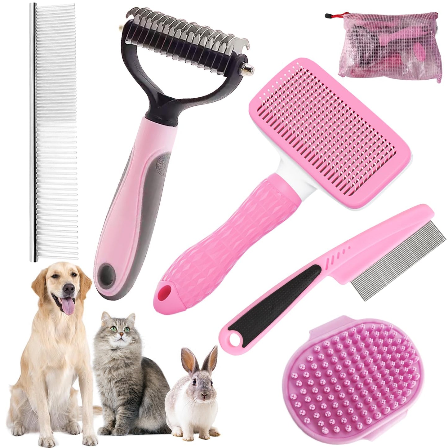 Dog Grooming Brush Kit for Healthy Coats