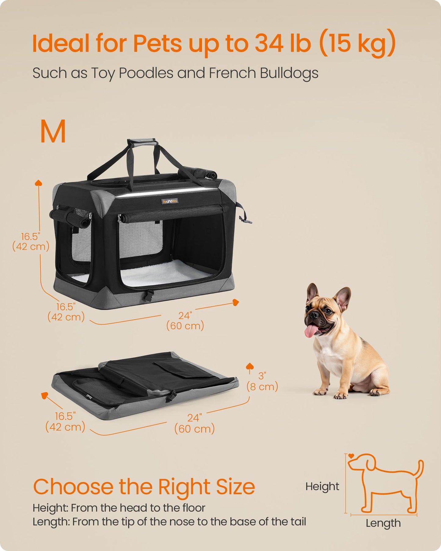 Collapsible Fabric Dog Crate for Travel & Indoor Use