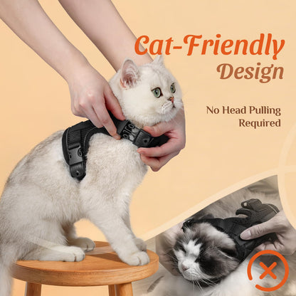 Cat Harness and Leash Set with Quick Release