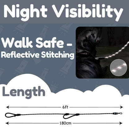 Reflective Heavy Duty Dog Leash with Padded Handles