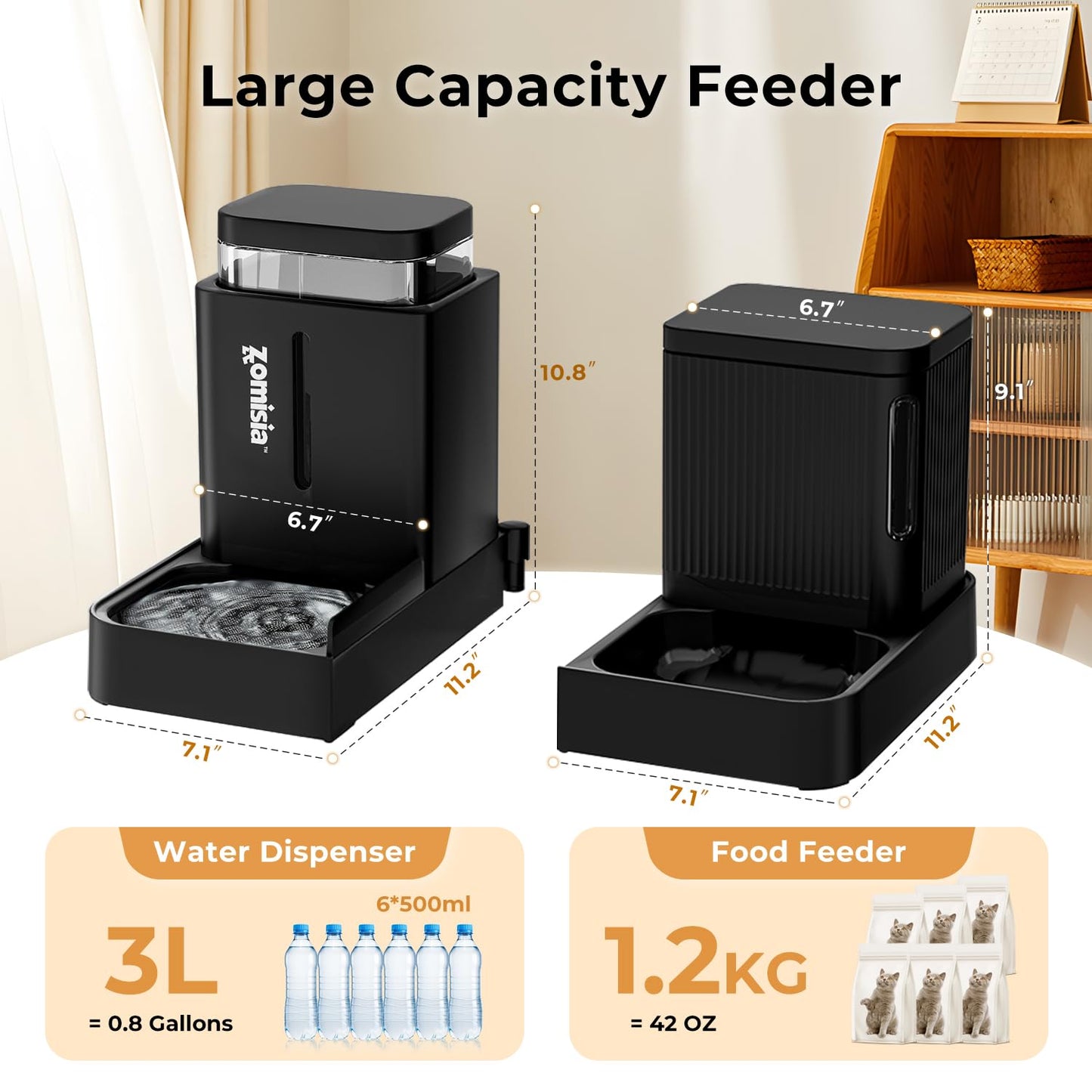 Gravity Pet Feeder & Water Dispenser Set