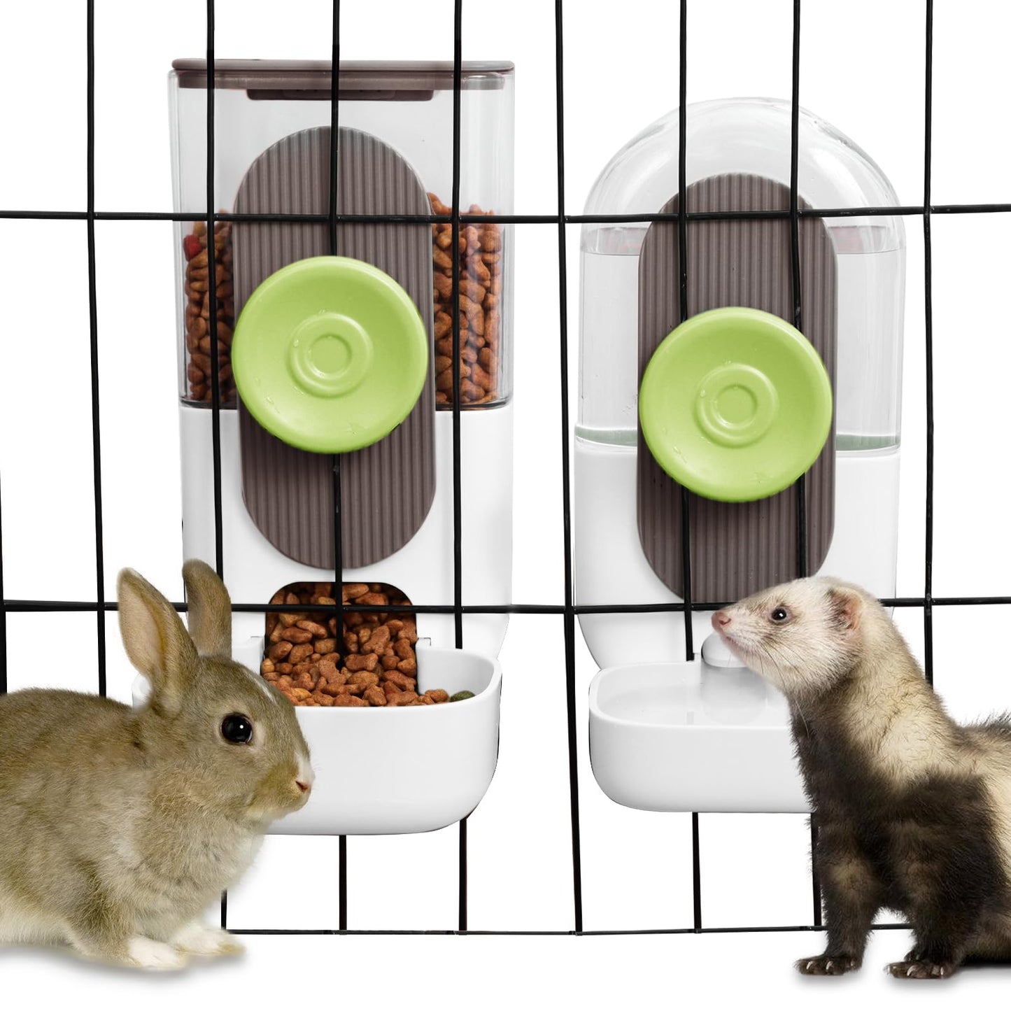 Hanging Gravity Feeder & Water Dispenser Set for Small Pets