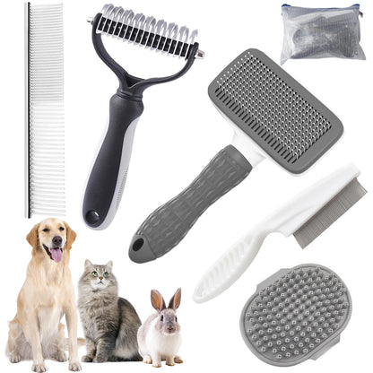 Dog Grooming Brush Kit for Healthy Coats