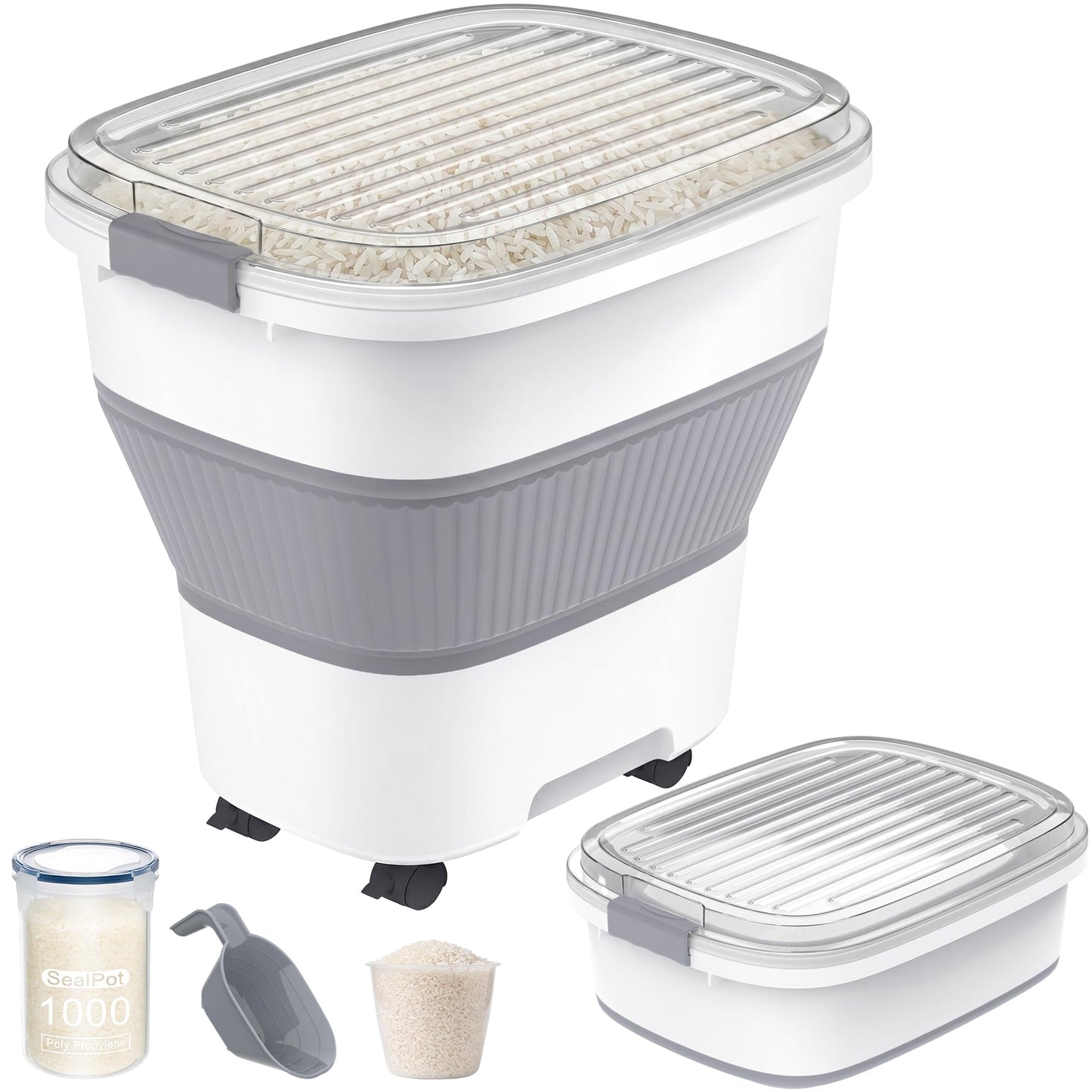 Airtight Pet Food Storage Container with Wheels