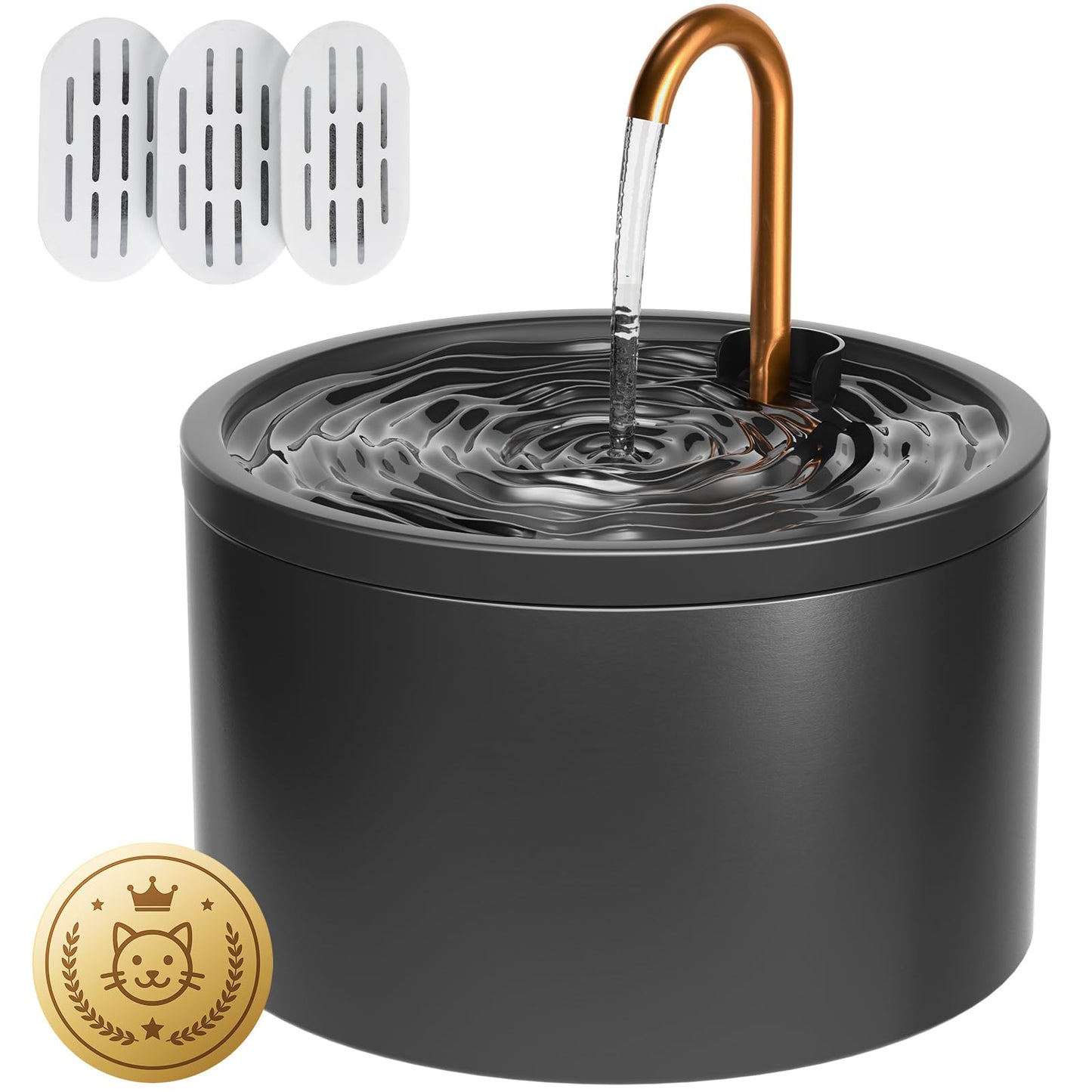 Ceramic Pet Water Fountain with Quiet Pump for Cats & Dogs