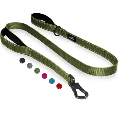 Reflective Dual Handle Dog Leash for Walking Control