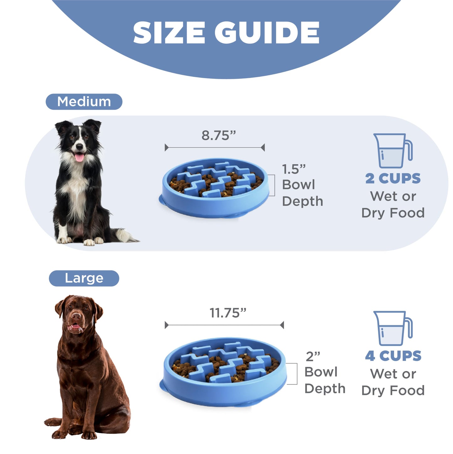 Stainless Steel Slow Feeder Dog Bowl with Puzzle Maze
