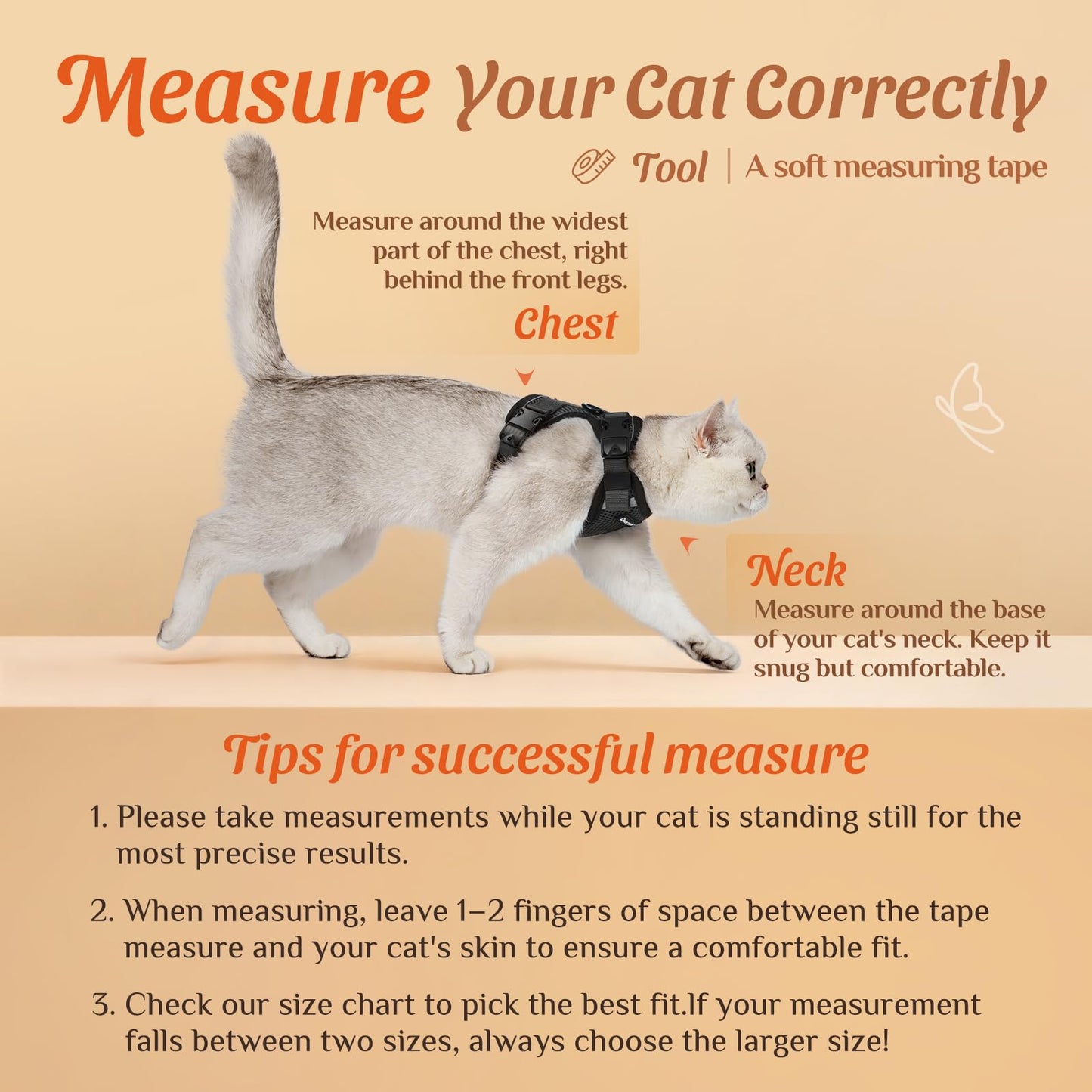 Cat Harness and Leash Set with Quick Release