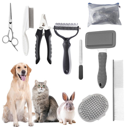 Dog Grooming Brush Kit for Healthy Coats